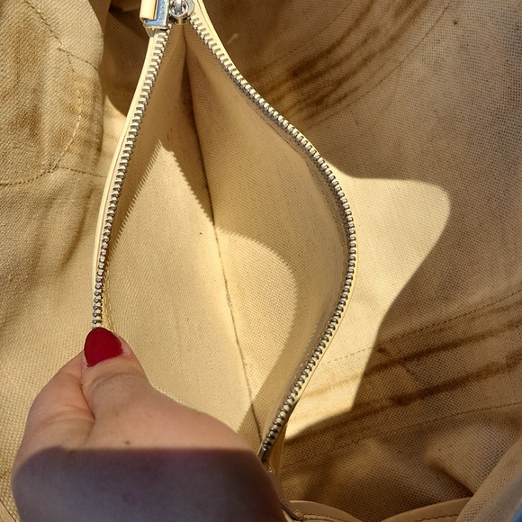 Celine Coated Canvas Handbag w/ C Logo, Horse & Carriage - Yellow, Cream & White - Picture 15 of 17